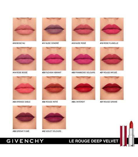 givenchy le rouge lipstick swatches|le rouge deep velvet lipstick.